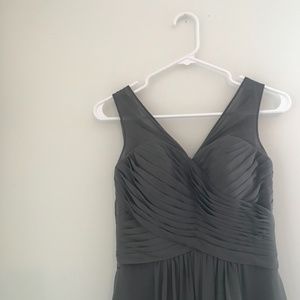 Azazie Steel Grey Alicia Bridesmaid Dress